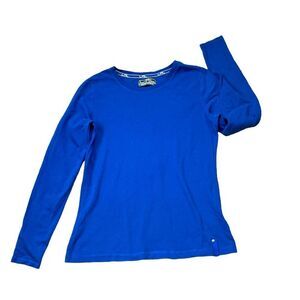 Lauren Ralph Lauren Active Women's Cotton Stretchy Blue Long Sleeve Shirt